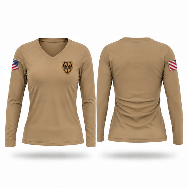 Womens Long Sleeve Vneck Shirt, Kenner Police Swat, Police, Teamtime, Team time, sublimation, custom sports apparel, team uniforms, spirit wear, spiritwear, sports uniforms, custom shirts, team store, custom team store, fundraiser sports, apparel fundraiser