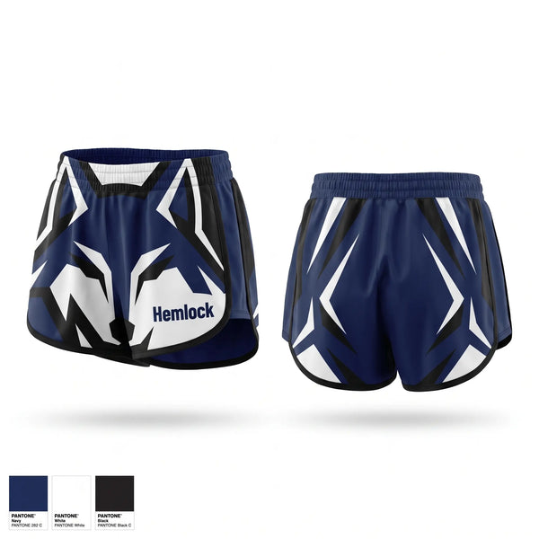Womens Shorts, Hemlock, Wrestling, Teamtime, Team time, sublimation, custom sports apparel, team uniforms, spirit wear, spiritwear, sports uniforms, custom shirts, team store, custom team store, fundraiser sports, apparel fundraiser