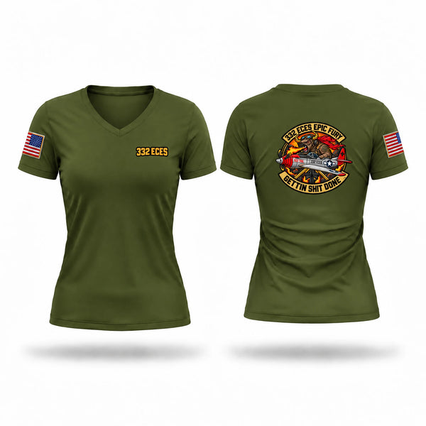 Womens Short Sleeve Vneck Shirt, 332 ECES, Air Force, Teamtime, Team time, sublimation, custom sports apparel, team uniforms, spirit wear, spiritwear, sports uniforms, custom shirts, team store, custom team store, fundraiser sports, apparel fundraiser