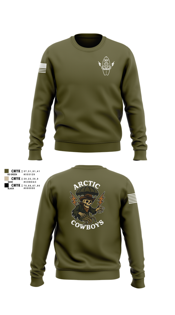Crew Neck Sweatshirt, 301, Army, Teamtime, Team time, sublimation, custom sports apparel, team uniforms, spirit wear, spiritwear, sports uniforms, custom shirts, team store, custom team store, fundraiser sports, apparel fundraiser