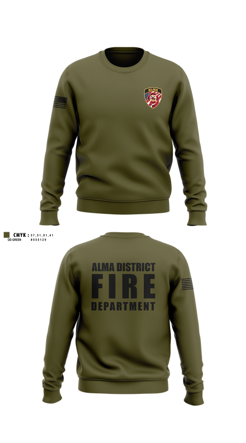 Crew Neck Sweatshirt, Alma District Fire Department, Fire Department, Teamtime, Team time, sublimation, custom sports apparel, team uniforms, spirit wear, spiritwear, sports uniforms, custom shirts, team store, custom team store, fundraiser sports, apparel fundraiser