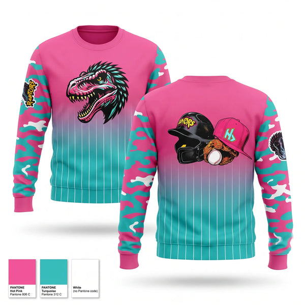 Crew Neck Sweatshirt, PyroRaptors, Baseball, Teamtime, Team time, sublimation, custom sports apparel, team uniforms, spirit wear, spiritwear, sports uniforms, custom shirts, team store, custom team store, fundraiser sports, apparel fundraiser