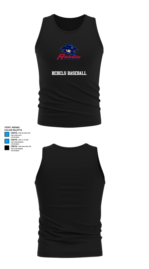 Tank Top, Rebels Baseball, Baseball, Teamtime, Team time, sublimation, custom sports apparel, team uniforms, spirit wear, spiritwear, sports uniforms, custom shirts, team store, custom team store, fundraiser sports, apparel fundraiser