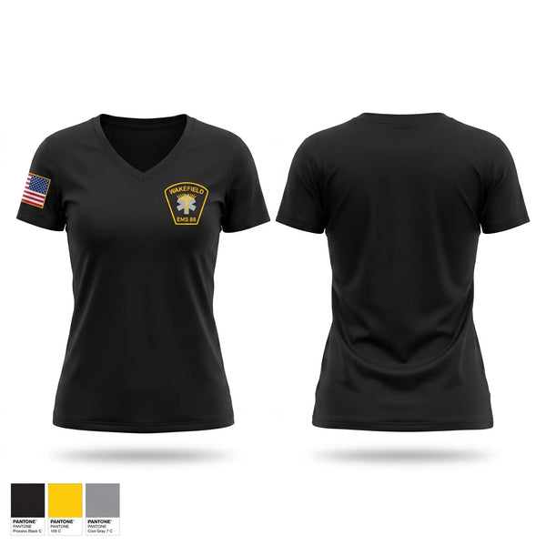 Womens Short Sleeve Vneck Shirt, Wakefield EMS, EMS/EMT, Teamtime, Team time, sublimation, custom sports apparel, team uniforms, spirit wear, spiritwear, sports uniforms, custom shirts, team store, custom team store, fundraiser sports, apparel fundraiser
