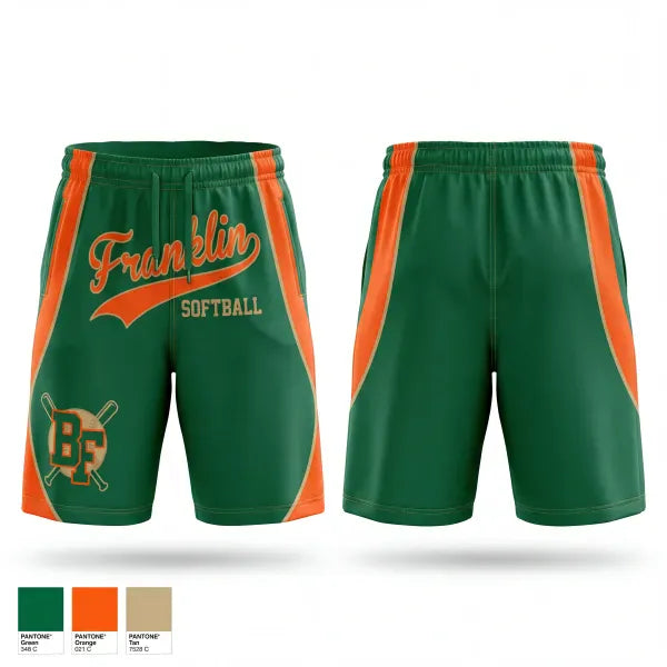 Athletic Shorts With Pockets, Benjamin Franklin High School Softball, Softball, Teamtime, Team time, sublimation, custom sports apparel, team uniforms, spirit wear, spiritwear, sports uniforms, custom shirts, team store, custom team store, fundraiser sports, apparel fundraiser