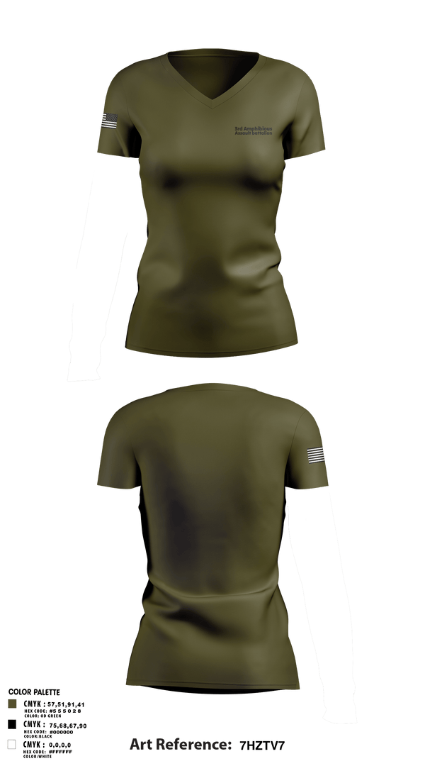 Women's Short Sleeve Vneck Shirt, 3rd Amphibious Assault battalion, Marines, Teamtime, Team time, sublimation, custom sports apparel, team uniforms, spirit wear, spiritwear, sports uniforms, custom shirts, team store, custom team store, fundraiser sports, apparel fundraiser