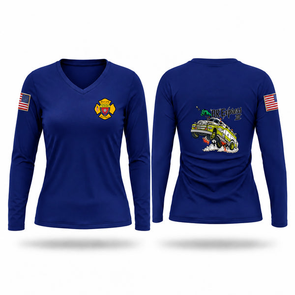 Womens Long Sleeve Vneck Shirt, Bryan’s road volunteer fire department, Fire Department, Teamtime, Team time, sublimation, custom sports apparel, team uniforms, spirit wear, spiritwear, sports uniforms, custom shirts, team store, custom team store, fundraiser sports, apparel fundraiser