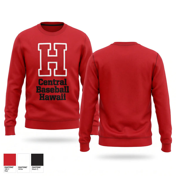 Crew Neck Sweatshirt, Central Baseball Hawaii, Baseball, Teamtime, Team time, sublimation, custom sports apparel, team uniforms, spirit wear, spiritwear, sports uniforms, custom shirts, team store, custom team store, fundraiser sports, apparel fundraiser