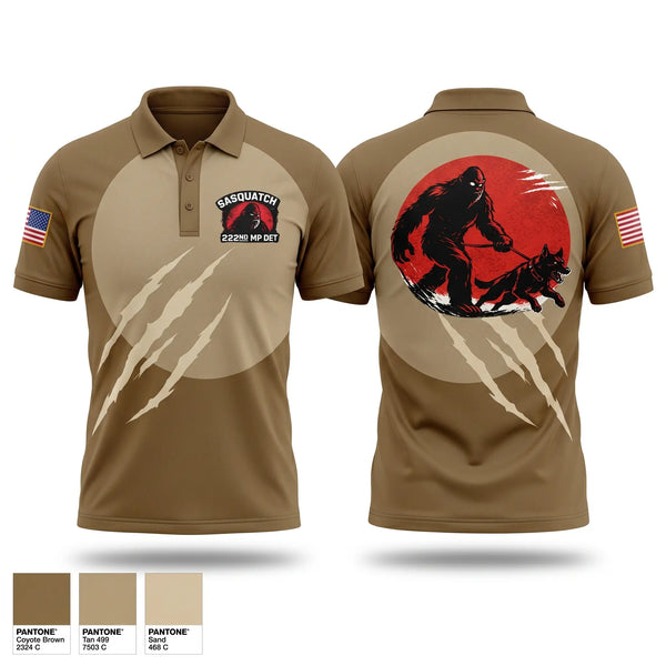 Short Sleeve Performance Polo, 222nd MP Detachment, Army, Teamtime, Team time, sublimation, custom sports apparel, team uniforms, spirit wear, spiritwear, sports uniforms, custom shirts, team store, custom team store, fundraiser sports, apparel fundraiser