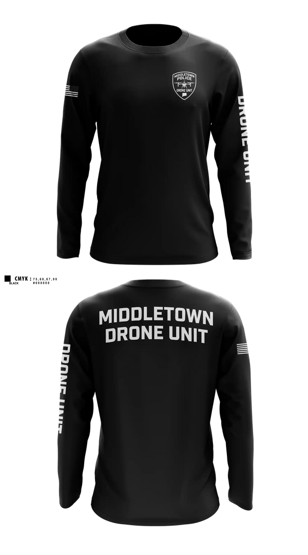 Long Sleeve Performance Shirt, Middletown Police Department Drone Unit, Police, Teamtime, Team time, sublimation, custom sports apparel, team uniforms, spirit wear, spiritwear, sports uniforms, custom shirts, team store, custom team store, fundraiser sports, apparel fundraiser