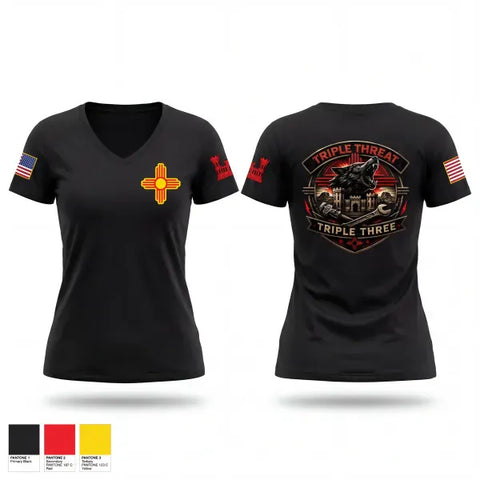 Womens Short Sleeve Vneck Shirt, 333rd Engineer Detachment, Army, Teamtime, Team time, sublimation, custom sports apparel, team uniforms, spirit wear, spiritwear, sports uniforms, custom shirts, team store, custom team store, fundraiser sports, apparel fundraiser