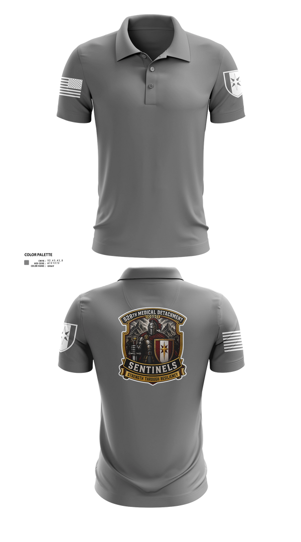 Short Sleeve Performance Polo, 528th MED DET COSC, Army, Teamtime, Team time, sublimation, custom sports apparel, team uniforms, spirit wear, spiritwear, sports uniforms, custom shirts, team store, custom team store, fundraiser sports, apparel fundraiser