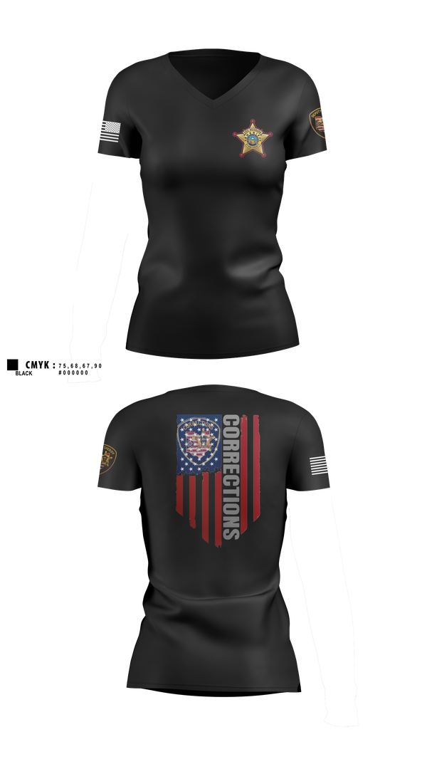 Womens Short Sleeve Vneck Shirt, Ottawa County Sheriff’s Office, Police, Teamtime, Team time, sublimation, custom sports apparel, team uniforms, spirit wear, spiritwear, sports uniforms, custom shirts, team store, custom team store, fundraiser sports, apparel fundraiser