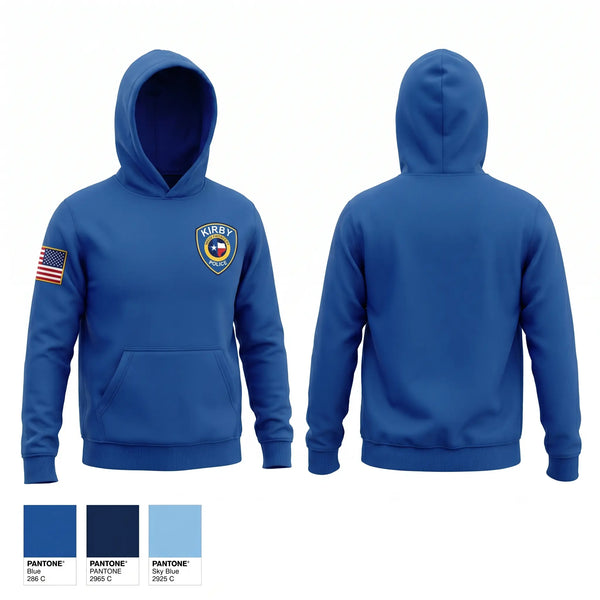 Hoodie, Kirby Police Department, Police, Teamtime, Team time, sublimation, custom sports apparel, team uniforms, spirit wear, spiritwear, sports uniforms, custom shirts, team store, custom team store, fundraiser sports, apparel fundraiser