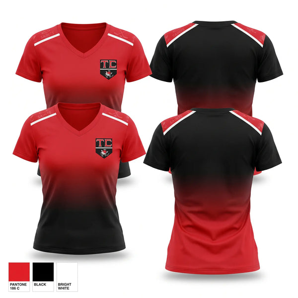 Womens Short Sleeve Vneck Shirt, Tri County Saints, Ice Hockey, Teamtime, Team time, sublimation, custom sports apparel, team uniforms, spirit wear, spiritwear, sports uniforms, custom shirts, team store, custom team store, fundraiser sports, apparel fundraiser