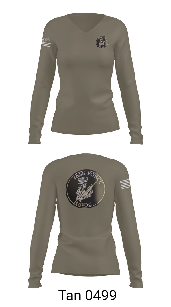 Womens Long Sleeve Vneck Shirt, Task Force Havoc, , Teamtime, Team time, sublimation, custom sports apparel, team uniforms, spirit wear, spiritwear, sports uniforms, custom shirts, team store, custom team store, fundraiser sports, apparel fundraiser