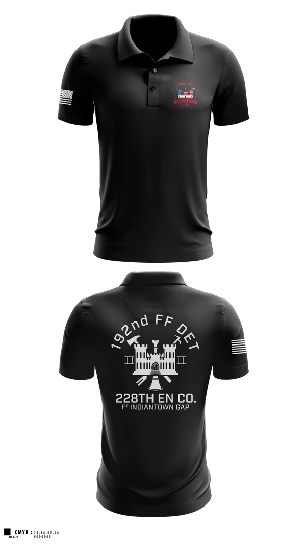 Short Sleeve Performance Polo, 192nd Firefighter Detachment, National Guard, Teamtime, Team time, sublimation, custom sports apparel, team uniforms, spirit wear, spiritwear, sports uniforms, custom shirts, team store, custom team store, fundraiser sports, apparel fundraiser