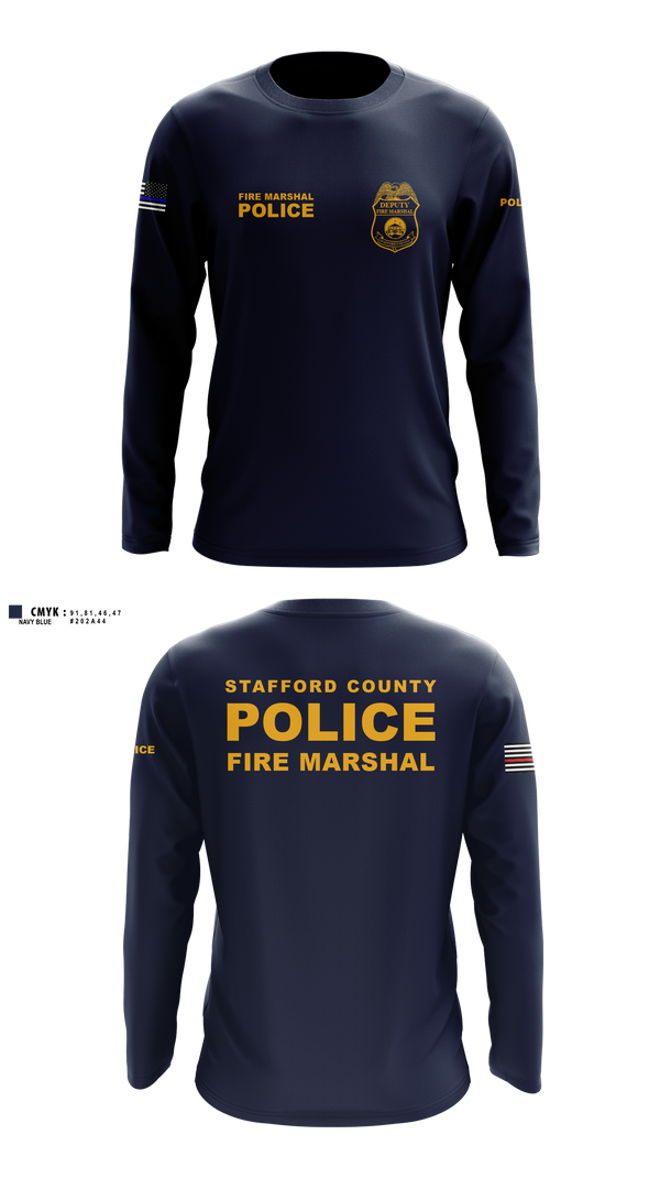 Long Sleeve Performance Shirt, Stafford County Fire Marshal's Office, Police, Teamtime, Team time, sublimation, custom sports apparel, team uniforms, spirit wear, spiritwear, sports uniforms, custom shirts, team store, custom team store, fundraiser sports, apparel fundraiser