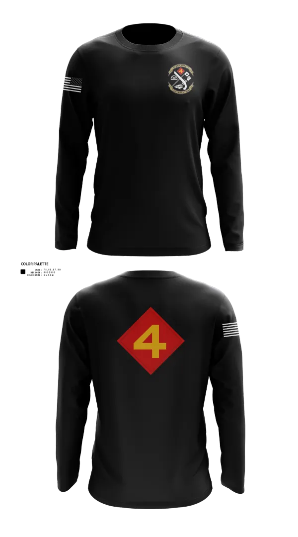 Long Sleeve Performance Shirt, 14th Marine regiment 4th Marine corps division, , Teamtime, Team time, sublimation, custom sports apparel, team uniforms, spirit wear, spiritwear, sports uniforms, custom shirts, team store, custom team store, fundraiser sports, apparel fundraiser