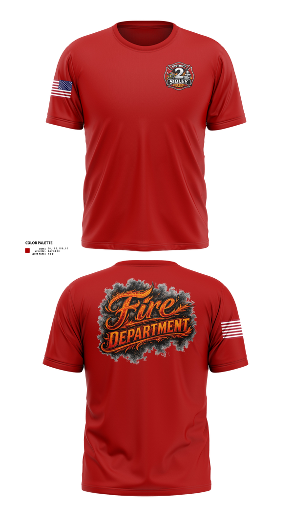 Old School Cotton Feel Shirt, Sibley District 2, Fire Department, Teamtime, Team time, sublimation, custom sports apparel, team uniforms, spirit wear, spiritwear, sports uniforms, custom shirts, team store, custom team store, fundraiser sports, apparel fundraiser