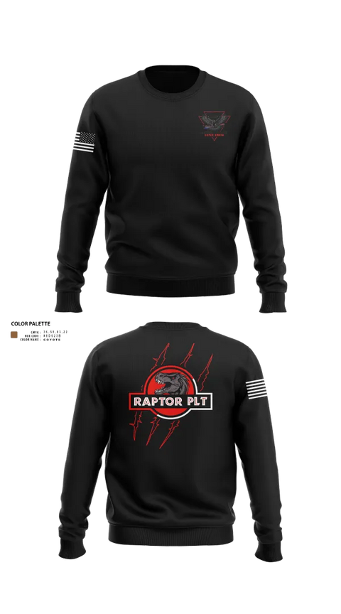 Crew Neck Sweatshirt, Raptor Platoon, 4-9 CAV, , Teamtime, Team time, sublimation, custom sports apparel, team uniforms, spirit wear, spiritwear, sports uniforms, custom shirts, team store, custom team store, fundraiser sports, apparel fundraiser