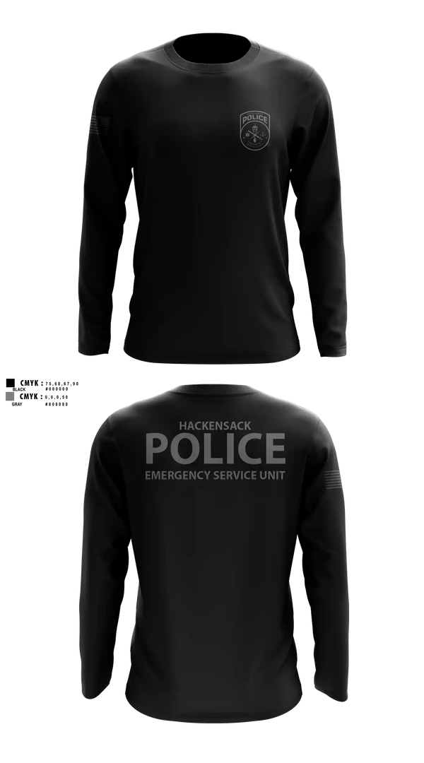 Long Sleeve Performance Shirt, Hackensack Police Emergency Service Unit, Police, Teamtime, Team time, sublimation, custom sports apparel, team uniforms, spirit wear, spiritwear, sports uniforms, custom shirts, team store, custom team store, fundraiser sports, apparel fundraiser