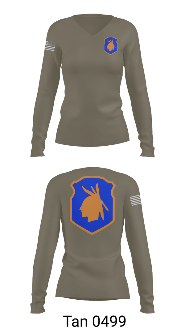 Womens Long Sleeve Vneck Shirt, 98th training div, , Teamtime, Team time, sublimation, custom sports apparel, team uniforms, spirit wear, spiritwear, sports uniforms, custom shirts, team store, custom team store, fundraiser sports, apparel fundraiser