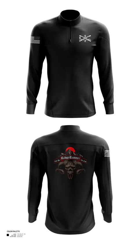 Quarter Zip Jacket, 1st Platoon / B CO / 2-5 CAV, Army, Teamtime, Team time, sublimation, custom sports apparel, team uniforms, spirit wear, spiritwear, sports uniforms, custom shirts, team store, custom team store, fundraiser sports, apparel fundraiser