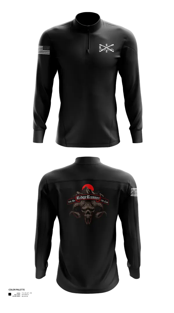 Quarter Zip Jacket, 1st Platoon / B CO / 2-5 CAV, Army, Teamtime, Team time, sublimation, custom sports apparel, team uniforms, spirit wear, spiritwear, sports uniforms, custom shirts, team store, custom team store, fundraiser sports, apparel fundraiser