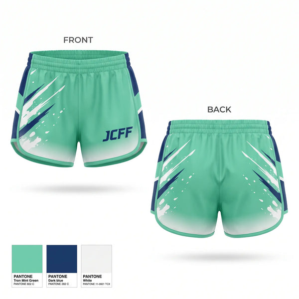 Womens Shorts, JCFF, Spirit Store, Teamtime, Team time, sublimation, custom sports apparel, team uniforms, spirit wear, spiritwear, sports uniforms, custom shirts, team store, custom team store, fundraiser sports, apparel fundraiser