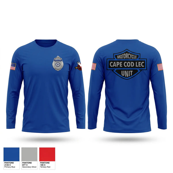 Long Sleeve Performance Shirt, Cape Cod Regional Law Enforcement Motor Unit, Police, Teamtime, Team time, sublimation, custom sports apparel, team uniforms, spirit wear, spiritwear, sports uniforms, custom shirts, team store, custom team store, fundraiser sports, apparel fundraiser