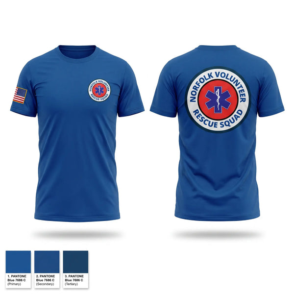 Old School Cotton Feel Shirt, Norfolk Volunteer Rescue Squad, EMS/EMT, Teamtime, Team time, sublimation, custom sports apparel, team uniforms, spirit wear, spiritwear, sports uniforms, custom shirts, team store, custom team store, fundraiser sports, apparel fundraiser