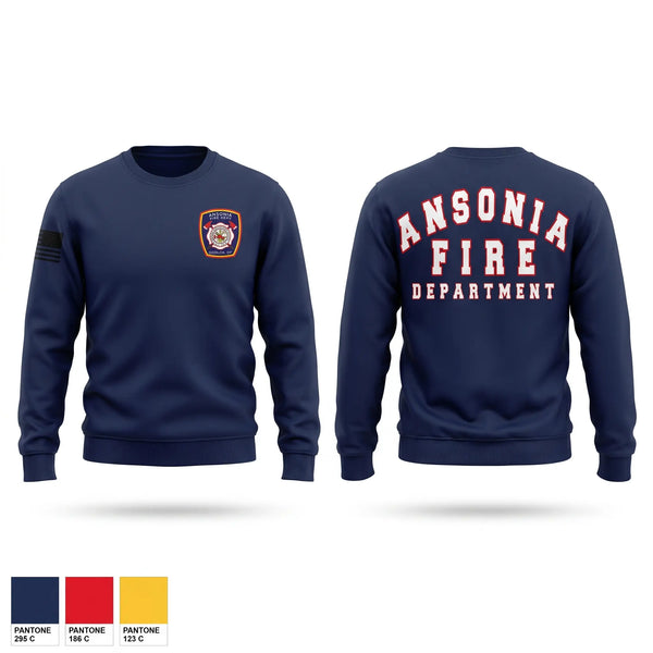 Crew Neck Sweatshirt, Ansonia Fire Department, Fire Department, Teamtime, Team time, sublimation, custom sports apparel, team uniforms, spirit wear, spiritwear, sports uniforms, custom shirts, team store, custom team store, fundraiser sports, apparel fundraiser