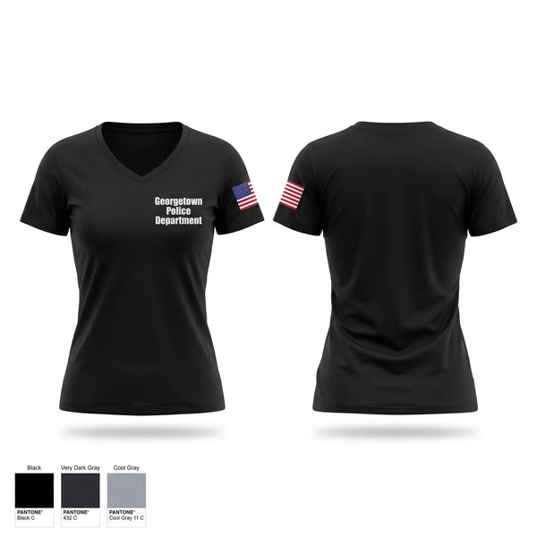 Womens Short Sleeve Vneck Shirt, Georgetown Police Department, Police, Teamtime, Team time, sublimation, custom sports apparel, team uniforms, spirit wear, spiritwear, sports uniforms, custom shirts, team store, custom team store, fundraiser sports, apparel fundraiser