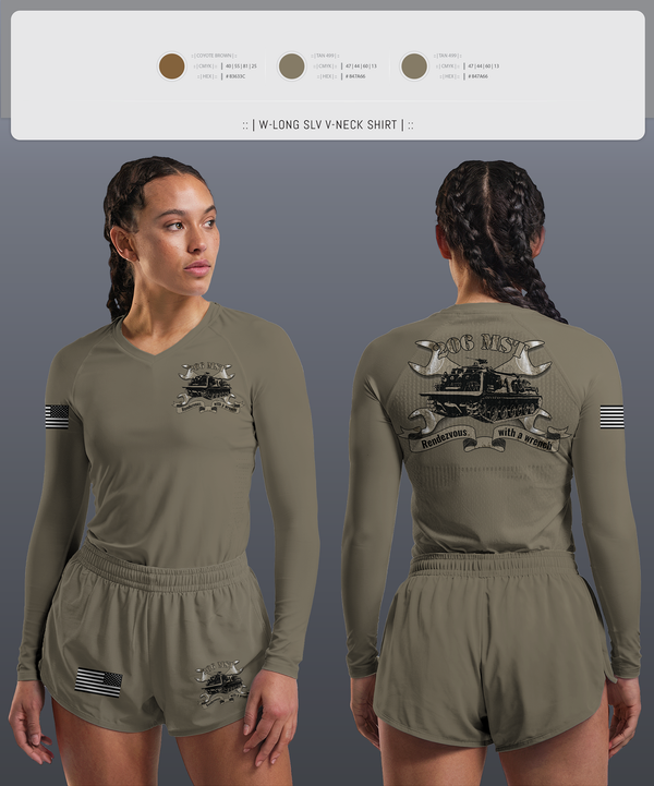 Womens Long Sleeve Vneck Shirt, 206th MST, , Teamtime, Team time, sublimation, custom sports apparel, team uniforms, spirit wear, spiritwear, sports uniforms, custom shirts, team store, custom team store, fundraiser sports, apparel fundraiser