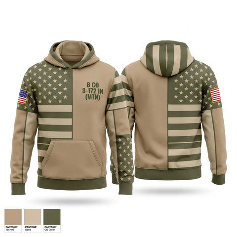 Hoodie, B CO 3-172 IN (MTN), National Guard, Teamtime, Team time, sublimation, custom sports apparel, team uniforms, spirit wear, spiritwear, sports uniforms, custom shirts, team store, custom team store, fundraiser sports, apparel fundraiser