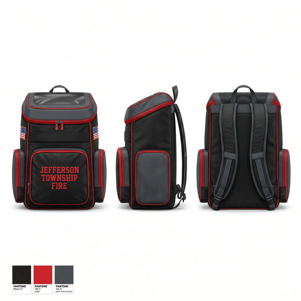 Gear Bag, JEFFERSON TOWNSHIP FIRE, Fire Department, Teamtime, Team time, sublimation, custom sports apparel, team uniforms, spirit wear, spiritwear, sports uniforms, custom shirts, team store, custom team store, fundraiser sports, apparel fundraiser