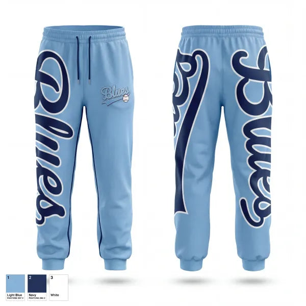 Sweatpants, South Coast Blues, Baseball, Teamtime, Team time, sublimation, custom sports apparel, team uniforms, spirit wear, spiritwear, sports uniforms, custom shirts, team store, custom team store, fundraiser sports, apparel fundraiser