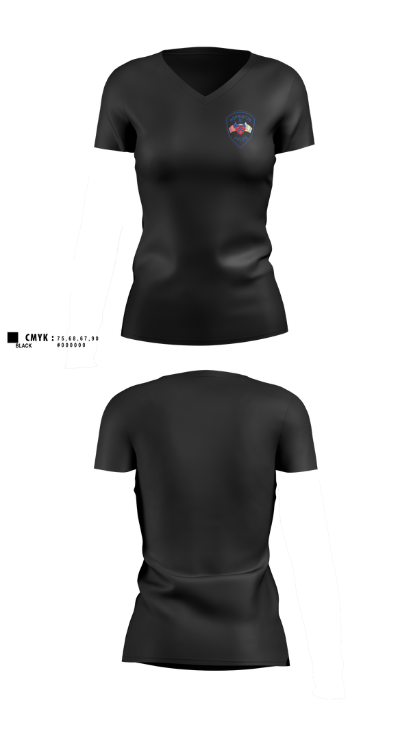 Womens Short Sleeve Vneck Shirt, Hopkinton Police Department, Police, Teamtime, Team time, sublimation, custom sports apparel, team uniforms, spirit wear, spiritwear, sports uniforms, custom shirts, team store, custom team store, fundraiser sports, apparel fundraiser