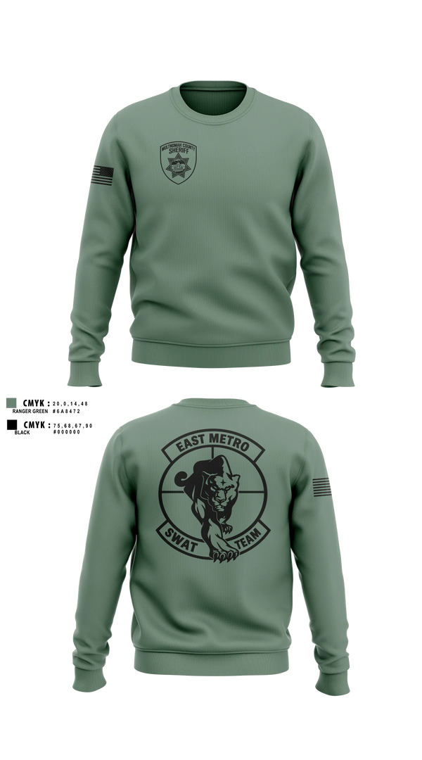 Crew Neck Sweatshirt, East Metro SWAT, Police, Teamtime, Team time, sublimation, custom sports apparel, team uniforms, spirit wear, spiritwear, sports uniforms, custom shirts, team store, custom team store, fundraiser sports, apparel fundraiser
