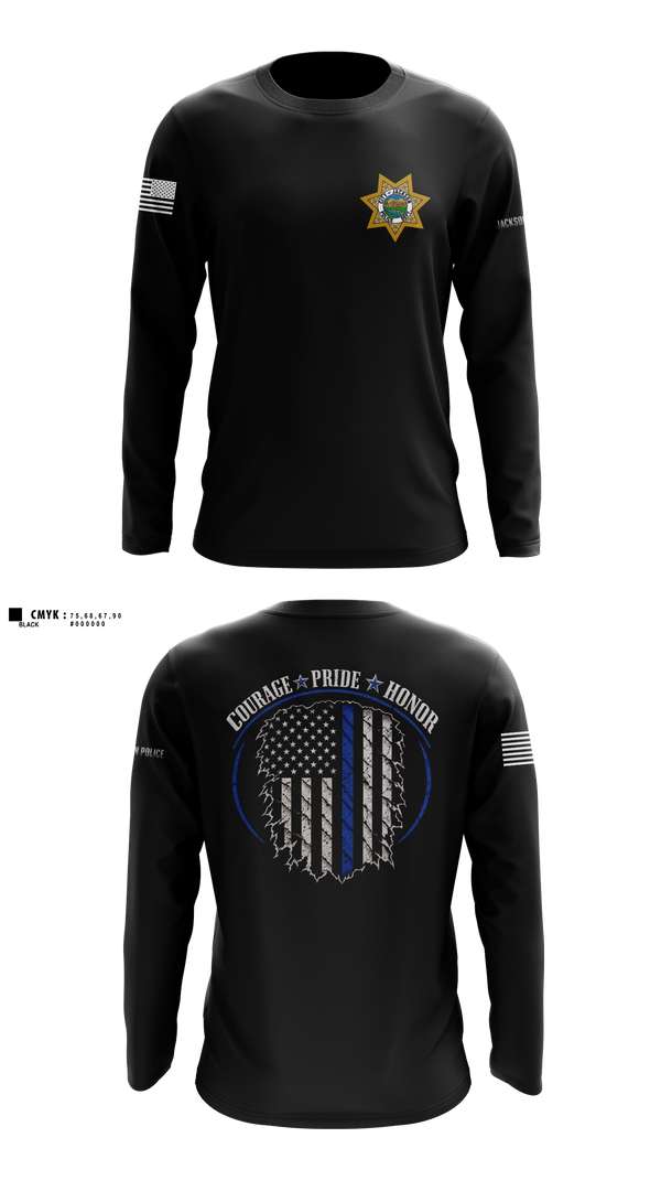 Long Sleeve Performance Shirt, Jackson Police Department, Police, Teamtime, Team time, sublimation, custom sports apparel, team uniforms, spirit wear, spiritwear, sports uniforms, custom shirts, team store, custom team store, fundraiser sports, apparel fundraiser