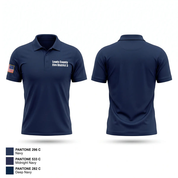 Short Sleeve Performance Polo, Lewis County Fire District 3, Fire Department, Teamtime, Team time, sublimation, custom sports apparel, team uniforms, spirit wear, spiritwear, sports uniforms, custom shirts, team store, custom team store, fundraiser sports, apparel fundraiser