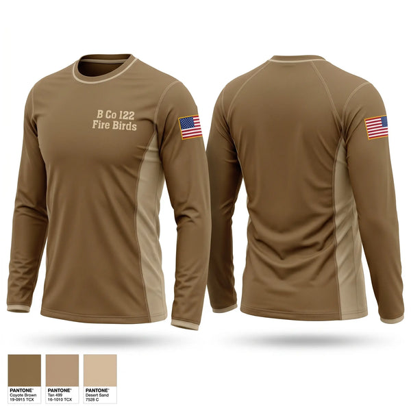 Long Sleeve Performance Shirt, B Co 122 Fire Birds, Army, Teamtime, Team time, sublimation, custom sports apparel, team uniforms, spirit wear, spiritwear, sports uniforms, custom shirts, team store, custom team store, fundraiser sports, apparel fundraiser