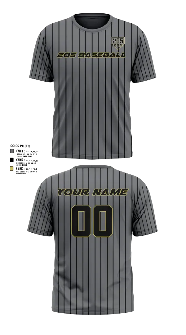 Short Sleeve Performance Shirt, The 205 Baseball, Baseball, Teamtime, Team time, sublimation, custom sports apparel, team uniforms, spirit wear, spiritwear, sports uniforms, custom shirts, team store, custom team store, fundraiser sports, apparel fundraiser