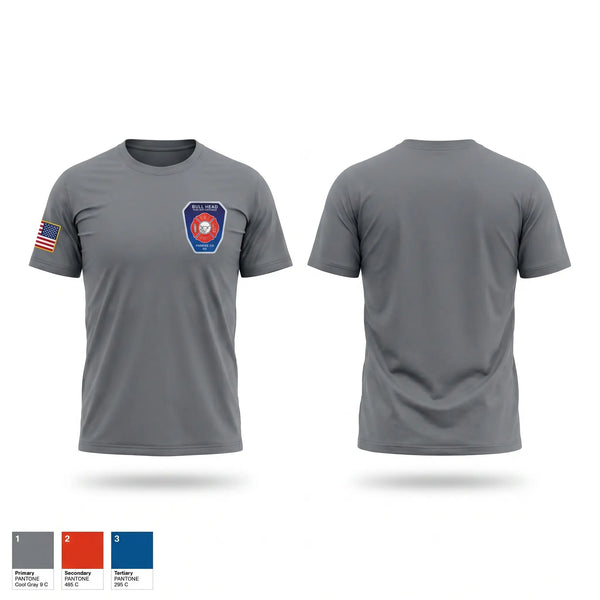 Old School Cotton Feel Shirt, Bull Head, Fire Department, Teamtime, Team time, sublimation, custom sports apparel, team uniforms, spirit wear, spiritwear, sports uniforms, custom shirts, team store, custom team store, fundraiser sports, apparel fundraiser