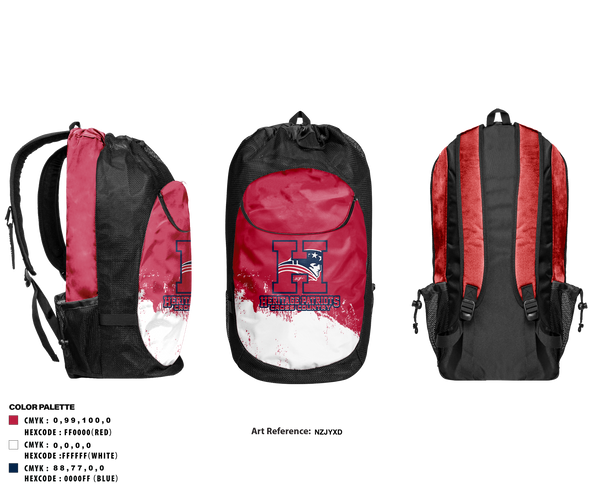 Gear Bag, Heritage Patriots Cross Country, Cross Country, Teamtime, Team time, sublimation, custom sports apparel, team uniforms, spirit wear, spiritwear, sports uniforms, custom shirts, team store, custom team store, fundraiser sports, apparel fundraiser