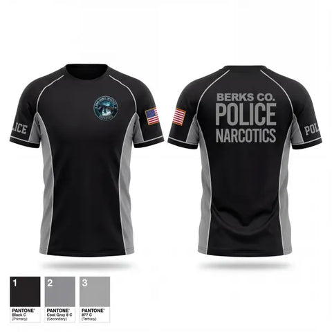 Short Sleeve Performance Shirt, Berks County Detectives Narcotics, Police, Teamtime, Team time, sublimation, custom sports apparel, team uniforms, spirit wear, spiritwear, sports uniforms, custom shirts, team store, custom team store, fundraiser sports, apparel fundraiser