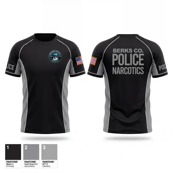 Short Sleeve Performance Shirt, Berks County Detectives Narcotics, Police, Teamtime, Team time, sublimation, custom sports apparel, team uniforms, spirit wear, spiritwear, sports uniforms, custom shirts, team store, custom team store, fundraiser sports, apparel fundraiser