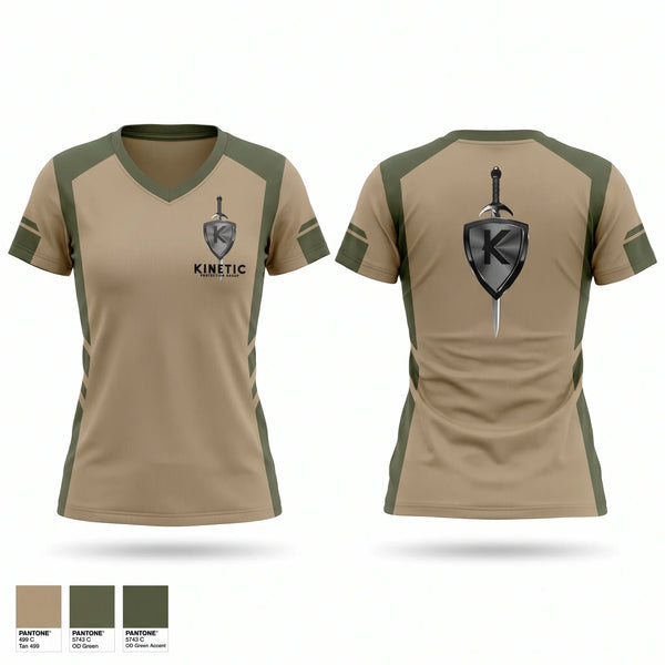Womens Short Sleeve Vneck Shirt, Kinetic Protection Group, , Teamtime, Team time, sublimation, custom sports apparel, team uniforms, spirit wear, spiritwear, sports uniforms, custom shirts, team store, custom team store, fundraiser sports, apparel fundraiser