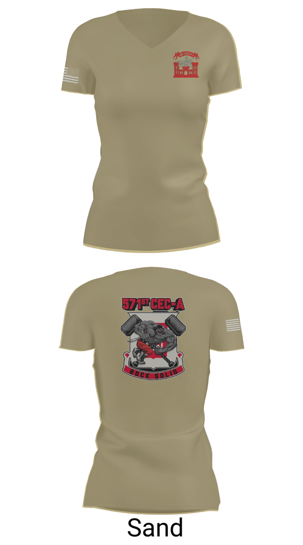 Womens Short Sleeve Vneck Shirt, 571st CEC-A, , Teamtime, Team time, sublimation, custom sports apparel, team uniforms, spirit wear, spiritwear, sports uniforms, custom shirts, team store, custom team store, fundraiser sports, apparel fundraiser